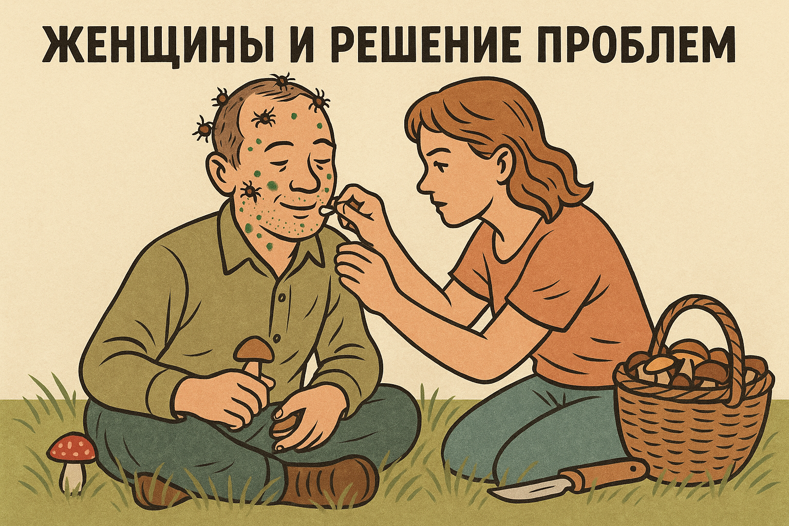 Иллюстрация к рассказу Славы Сэ про паука и женщину