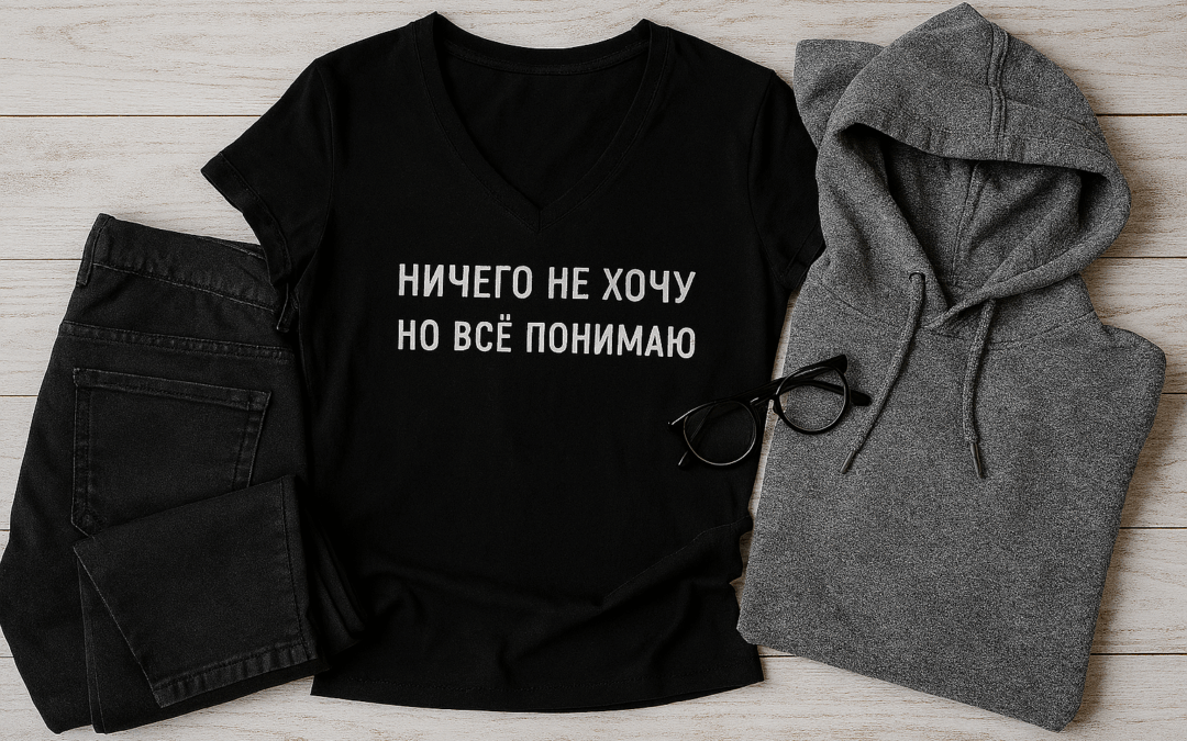 Коллаж из вещей: футболка, штаны, носки, толстовка и юбка — как капсульный гардероб ведьмы