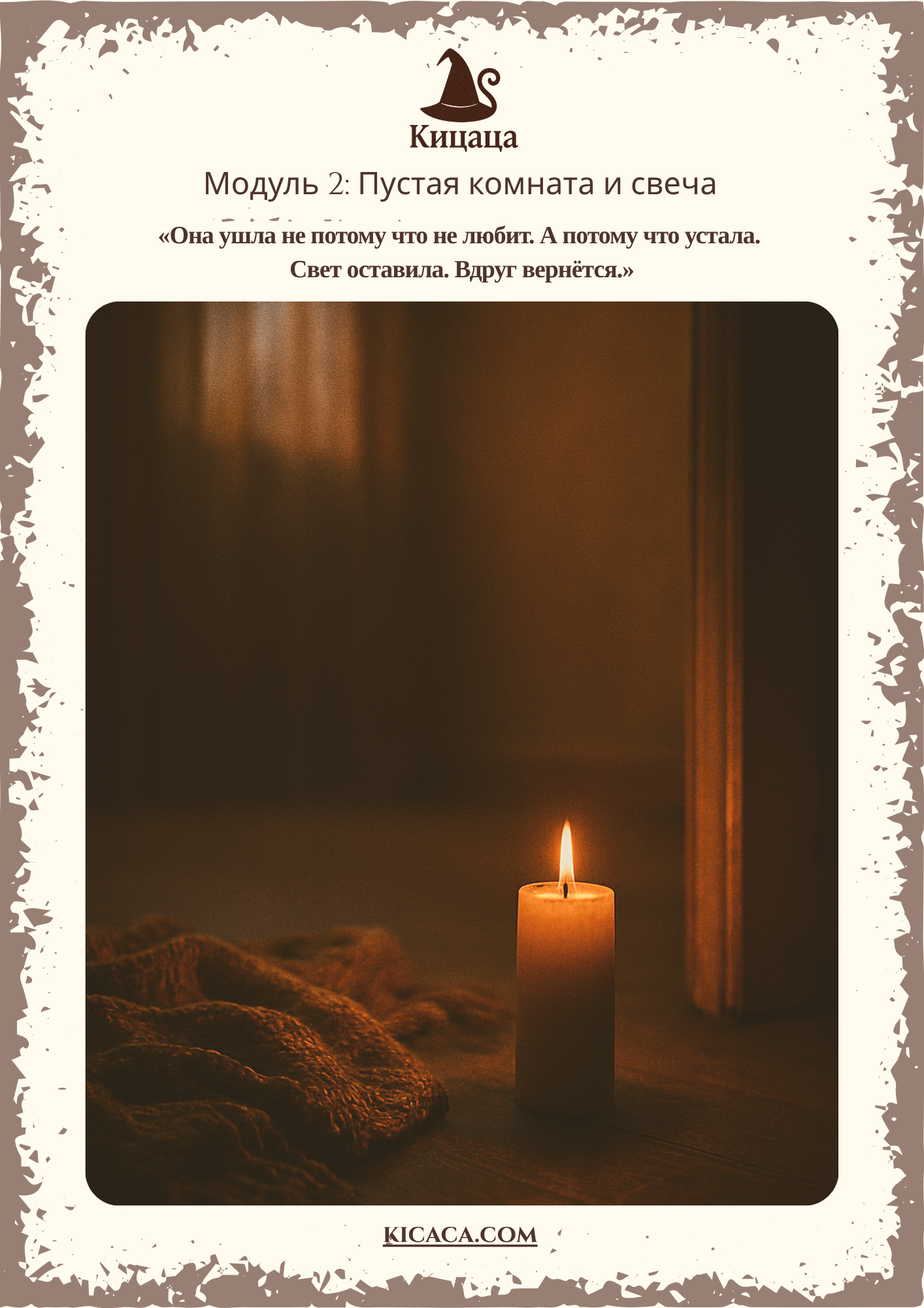 Свеча в тёмной комнате. Свет остался — может, и она вернётся