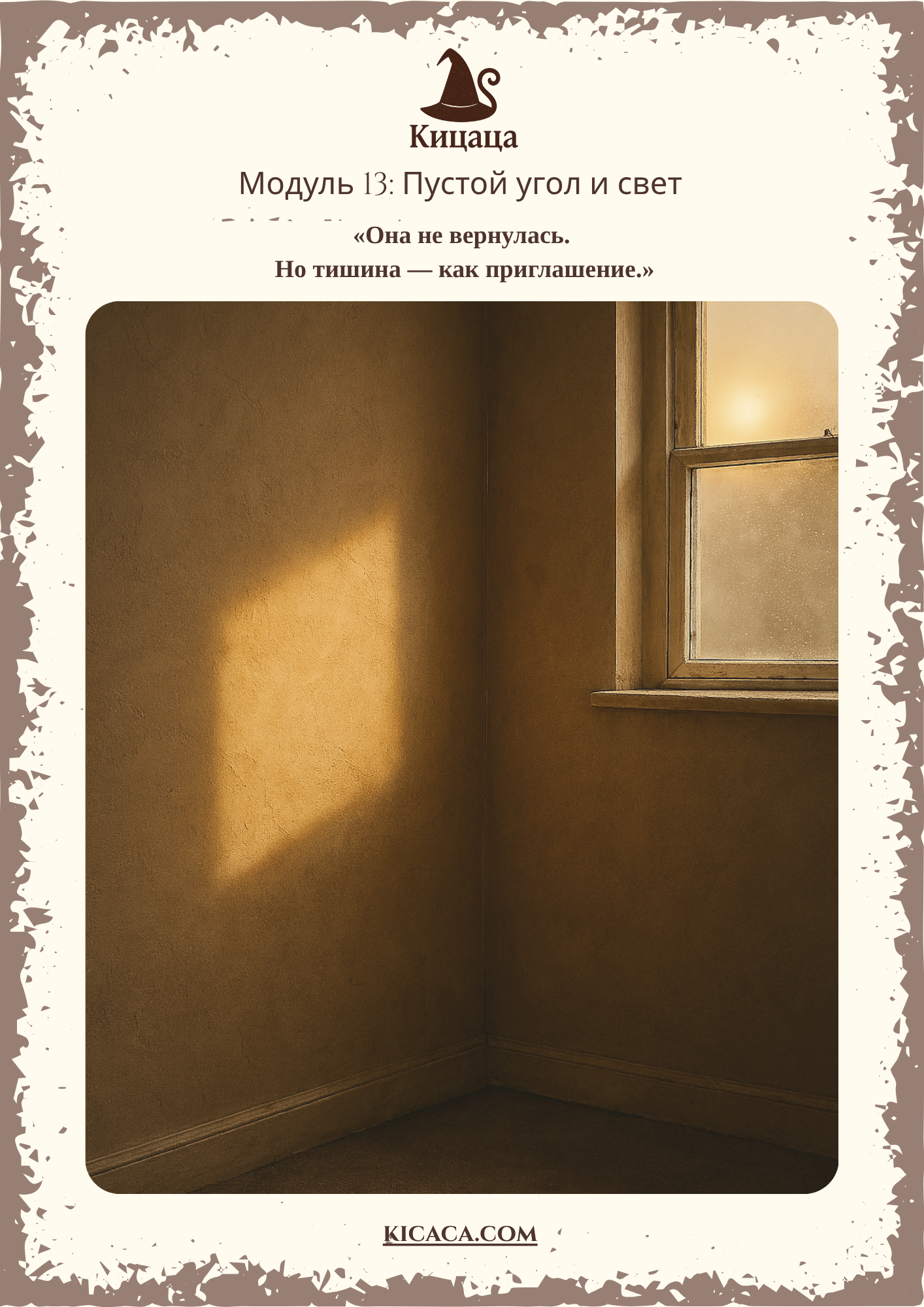 Пустой угол освещён — в тишине прячется приглашение
